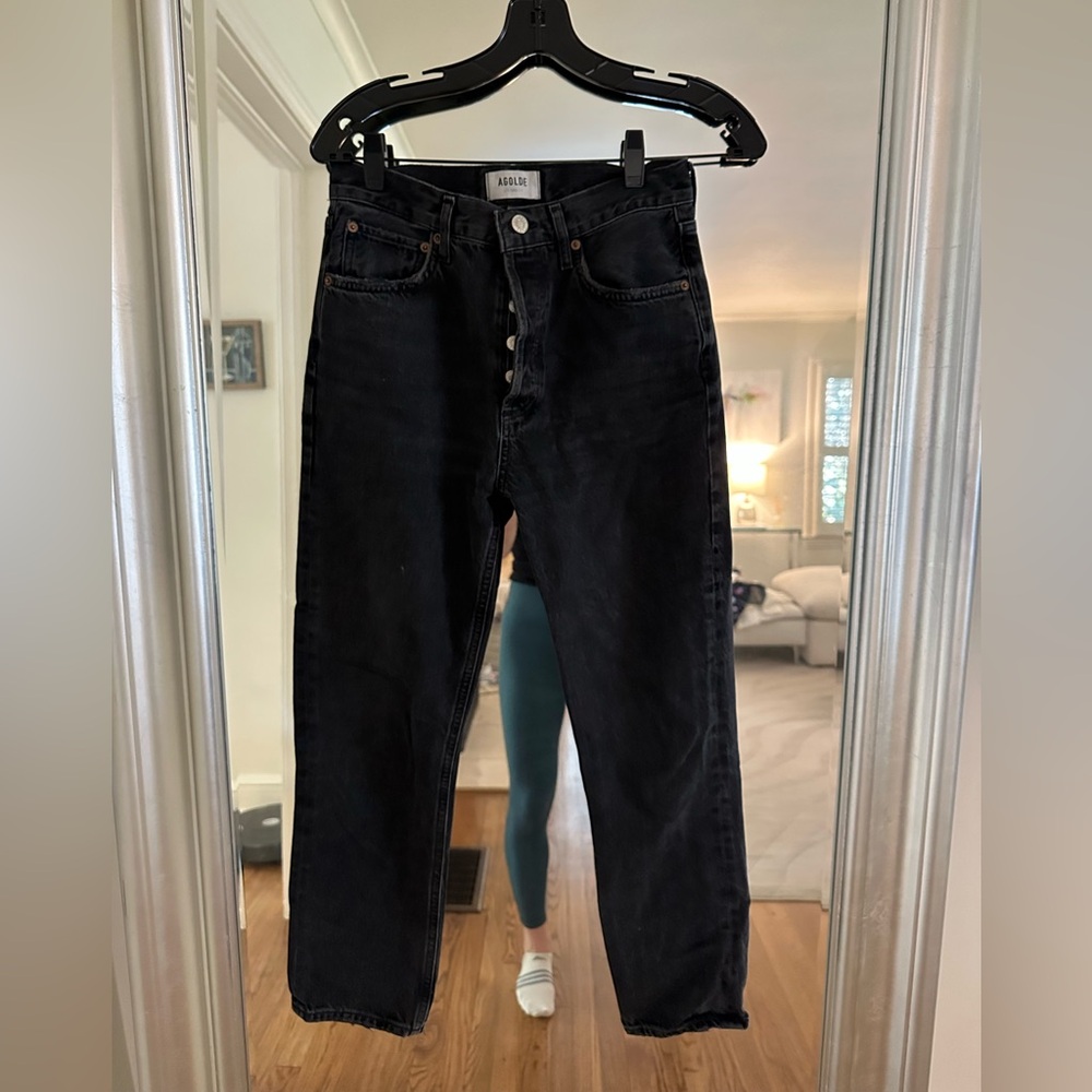 Agolde Black Straight Jeans